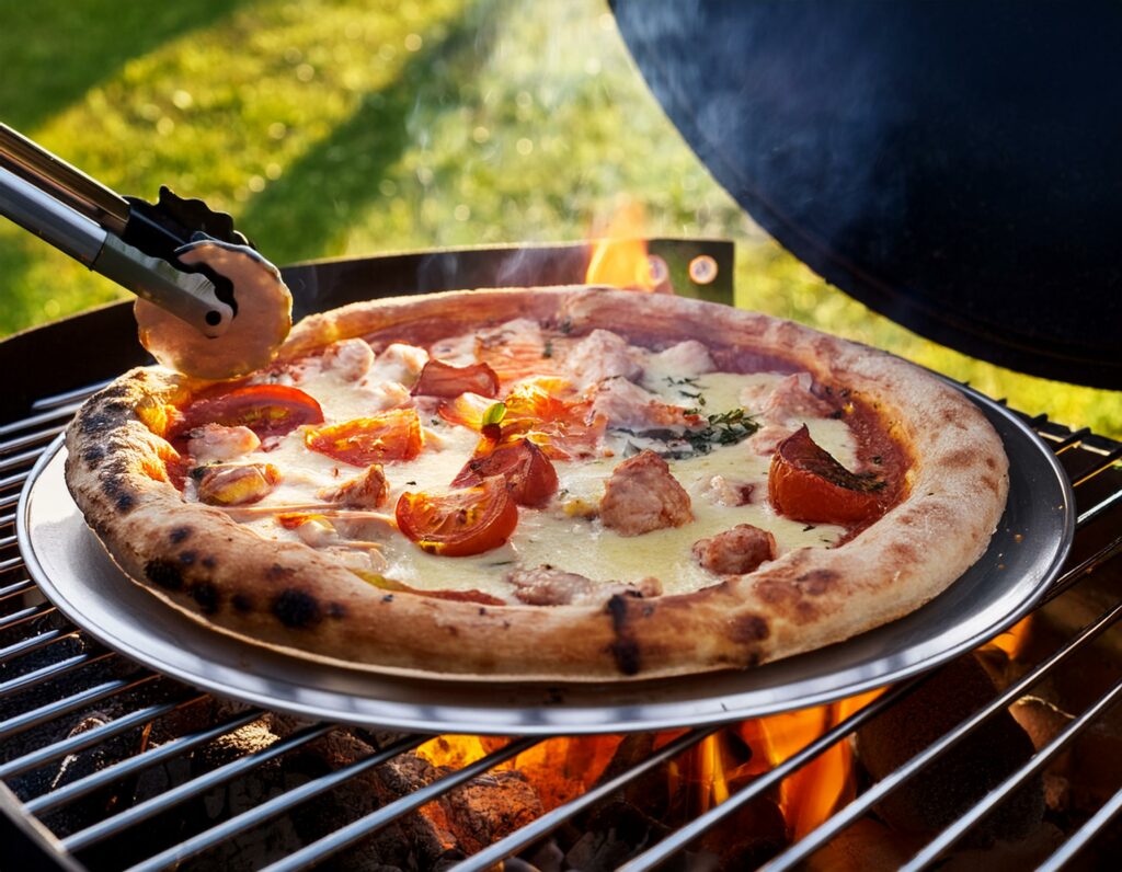 Pizza réchauffée au barbecue