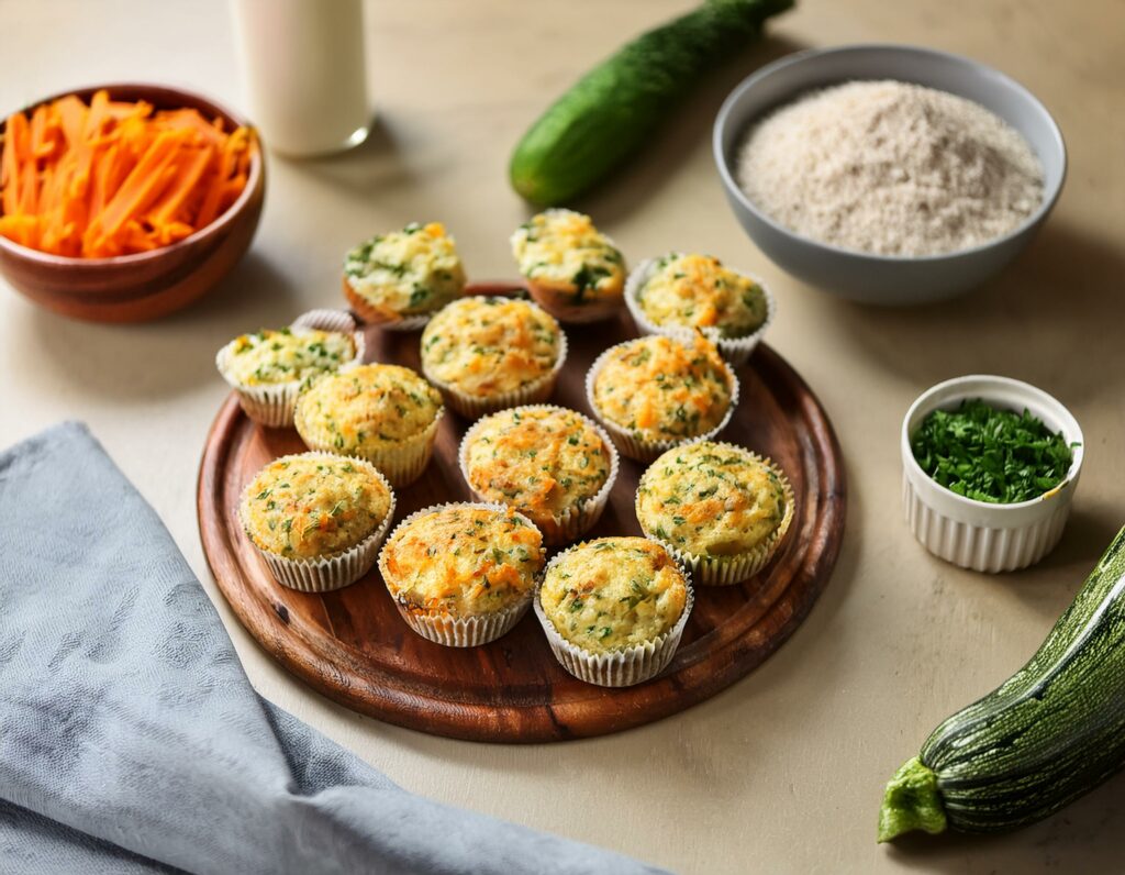 Illustration de la recette 8 d'un pique-nique sain : Muffins aux légumes